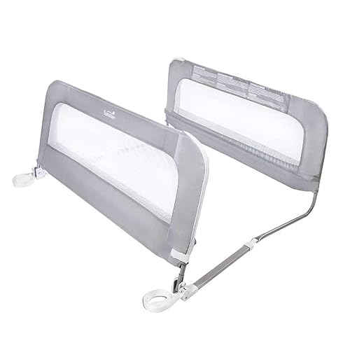 Summer Infant Double Safety Bedrail, Gray, Metal and Fabric Bedrail Set for Toddlers, 42.5” Long, Fits Twin, Full, and Queen Beds and Accommodates Thick Mattresses and Platform Beds - Jamouz