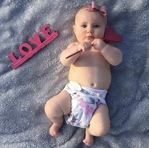 ALVABABY Reusable 5 Layers 12 Pack Inserts with Gussets for Baby Cloth Diaper and Cloth Diapers Covers 12FLN - Jamouz