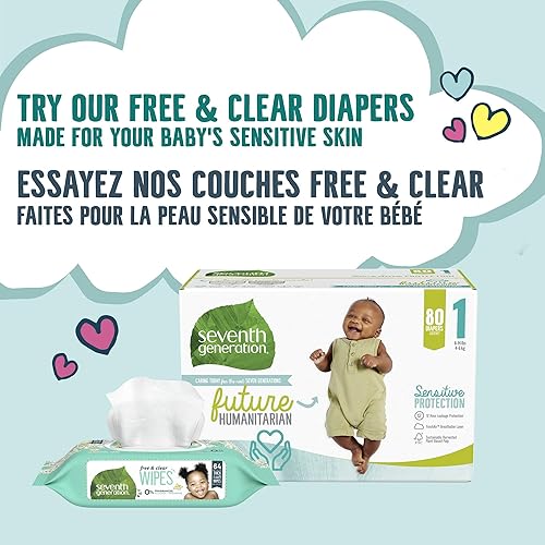 Seventh Generation Baby Wipes Sensitive Protection with Snap Seal Diaper Wipes 768 Count - Jamouz