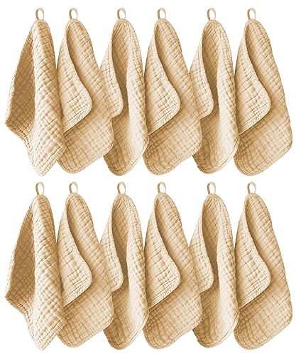 24 Pack Baby Washcloths - Ultra Soft Absorbent Wash Cloths for Baby and Newborn, Gentle on Sensitive Skin for Face and Body, 8' by 8' Multicolor - Jamouz