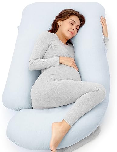 Momcozy Pregnancy Pillows for Sleeping, U Shaped Full Body Maternity Pillow with Removable Cover - Support for Back, Legs, Belly, HIPS for Pregnant Women, 57 Inch Pregnancy Pillow for Women, Grey - Jamouz