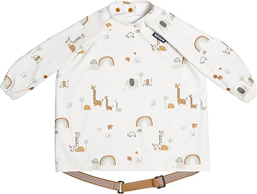 BIBaDO - Long Sleeve Baby Bibs - Babies & Toddlers 6-36 Months - Coverall Baby Led Weaning Bib - Easy Wipe, Soft & Waterproof - Jamouz