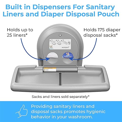 Koala Kare Surface-Mounted Horizontal Baby Changing Station with Stainless Steel Veneer, Model KB300-01SS (Grey) - Jamouz