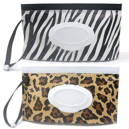 Baby Wipe Dispenser,Portable Refillable Wipe Holder Wipe Dispenser Bag Reusable Travel Wet Wipe Pouch (blue purple) - Jamouz