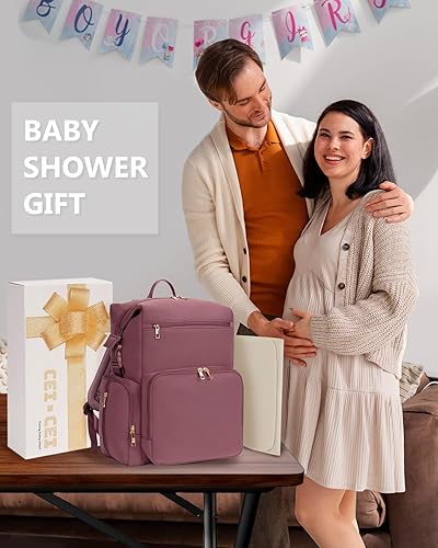 CEI-CEI Neoprene Diaper Bag Backpack with Changing Pad, Large Newborn Baby Maternity Bags Travel Tote with Insulated Pockets (Black) - Jamouz