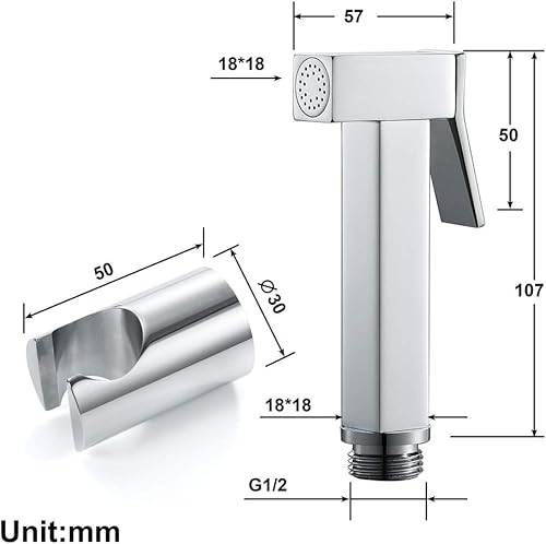 Handheld ToiletSprayer Portable Brass Shower Sprayer Head Suit for Bathroom Cloth Diaper Pet Cleaning,B(A) - Jamouz