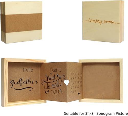Pregnancy Announcement for Grandparents, Grandparents Baby Announcement Ideas Sonogram Picture Frame Wooden Keepsake Box, First Time Grandparents Gift - Jamouz