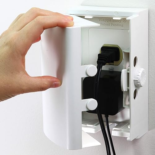 Baby Safety Outlet Cover BOX [Patent Pending] Double Lock for Much Better Toddler Proofing, Easier Operation, Simple 3 Step Install with Included Screws. Provides Extra Space Inside for Plugs,Adapters - Jamouz