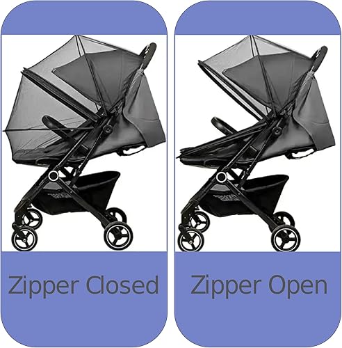 Mosquito Net Universal Stroller Netting - Mosquito Netting for Strollers - Durable Stroller Netting - Double Zipper Design Netting - Jamouz