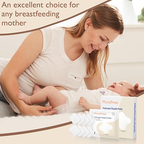 Hydrogel Nipple Gel Pads for Breastfeeding: Soothing Nursing Pads Reusable Instant Cooling Relief | Promotes Healing Irritated Nipples - 6 Packs(12 Count) - Jamouz