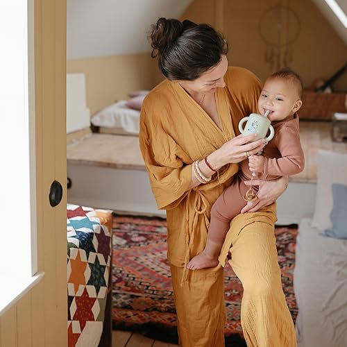 mushie 100% Silicone Training Cup & Straw for Toddlers | 6 Months+ (Soft Lilac) - Jamouz