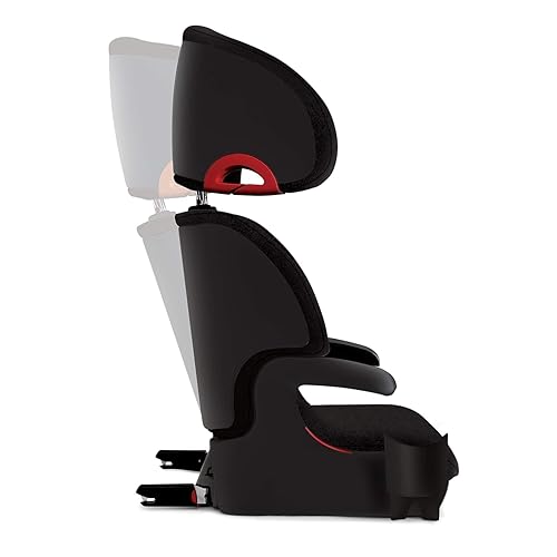 Clek Oobr High Back Booster Seat with Adjustable Headrest, Reclining Design, Latch System, and Retardant-Free Fabric, Railroad - Jamouz