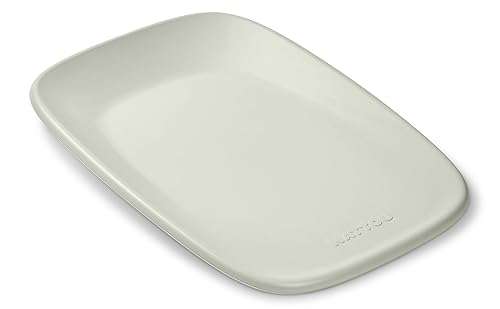 Nattou Softy Changing Pad - Wipeable Baby Changing Mat- Durable, Water-Resistant, Cocoon Shape with Honeycomb Bottom Grips BPA-Free, Assimilates Room Temperature - Grey - Jamouz