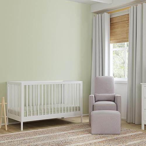 DaVinci Birdie 3-in-1 Convertible Baby Crib - GREENGUARD Gold Certified Crib - Convertible Crib to Toddler Bed and Daybed - Baby Bed w/ 4 Adjustable Heights - Easy to Assemble Wooden Crib - Honey - Jamouz