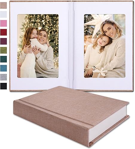 Small 4x6 Photo Album with Writing Space Holds 30 Photos Ideal for Wedding Theme-Album and Baby Photo Album (Beige) - Jamouz