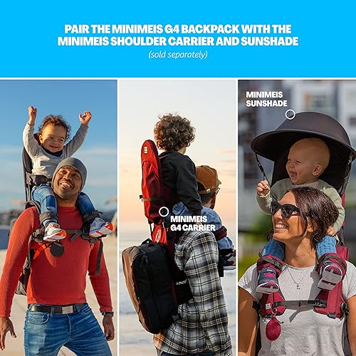 MiniMeis G4 Backpack, Grey-Melange - 28L - Compatible with MiniMeis G4 Child Shoulder Carrier - Jamouz