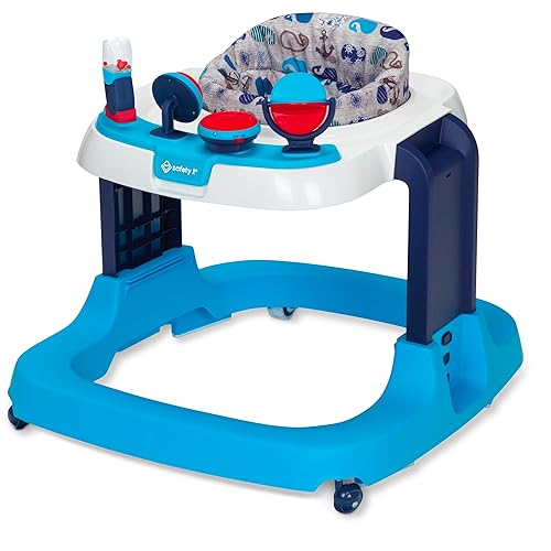 Safety 1st Ready, Set, Walk Dx Developmental Baby Walker with Wheels, Baby Toys, Nantucket - Jamouz