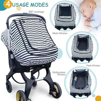 Winter Baby Stroller Bunting Bags and Carseat Canopies Cover to Protect Baby from Cold Wind, Super Warm Plush Fleece Baby Carrier Cover for Infant Boys Girls, Keeps Babies Warm and Cozy.Black - Jamouz