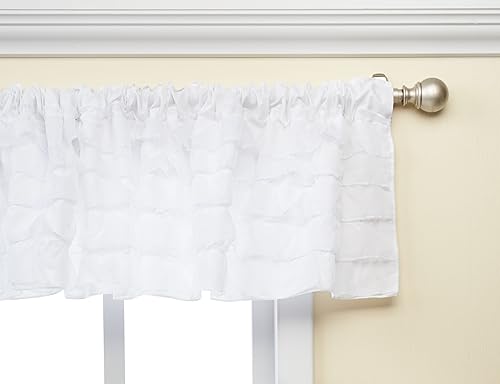 Baby Doll Bedding Layered Window Valance, White - Jamouz