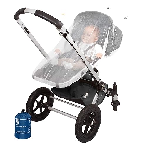 Stroller Mosquito Net for Baby - Durable, Simple Setup System - Extra Fine Holes to Protect Against Mosquitos and Wasps - no Harmful Chemicals - Perfect Fit for Stroller Net, for Car Seats & Carriers - Jamouz