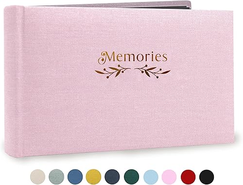 Holoary Small 4x6 Photo Album, Linen Hard Cover, Holds 50 Photos, Black Page Traditional Book Bound, Mini Brag Book Baby Album, Ideal For Wedding, Family Pictures, Gifts, Anniversary (Sky blue) - Jamouz