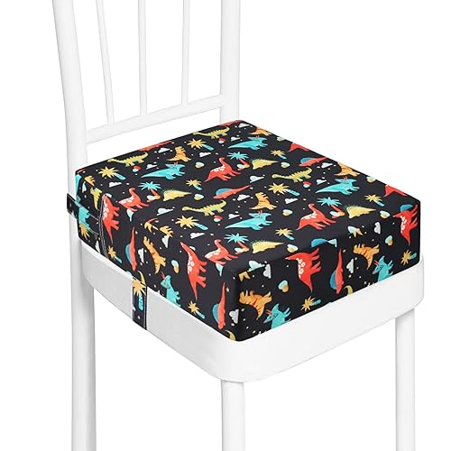 Toddler Booster Seat for Dining Table, Washable Thick Strong Support Portable Booster Chair for Toddlers Eating, Easy Cleaning Booster Seat Cushion Detachable with Fix Straps - Jamouz
