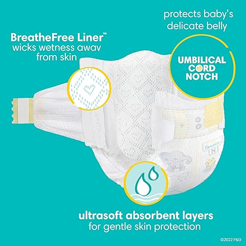 Pampers Swaddlers Diapers Preemie - Size P1, 27 Count, Ultra Soft Disposable Baby Diapers (Pack of 4) - Jamouz