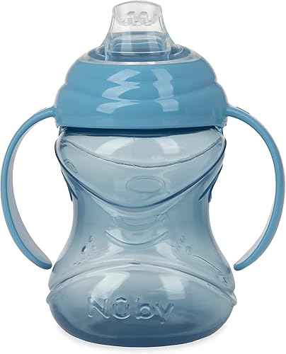 Nuby Clik-It Soft Spout No-Spill Training Sippy Cup with Handles - (3-Pack) 10 Oz - 4+ Months - Neutral - Jamouz