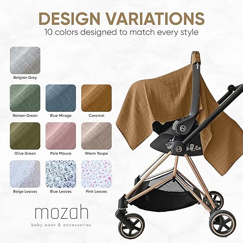 MOZAH Baby Multi-Use Cover: 9-in-1 Car Seat Covers Canopy Cover, Breathable Breastfeeding Cover, Stroller Cover & More, Boys & Girls Shower Gifts (Warm Taupe) - Jamouz