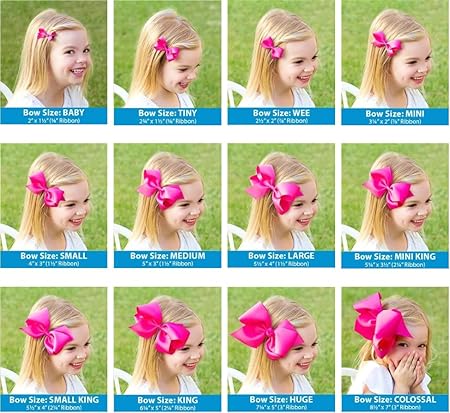 Wee Ones Girls' Classic Grosgrain Moonstitch Edge Hair Bow on a WeeStay Hair Clip, Medium, White with Light Pink - Jamouz