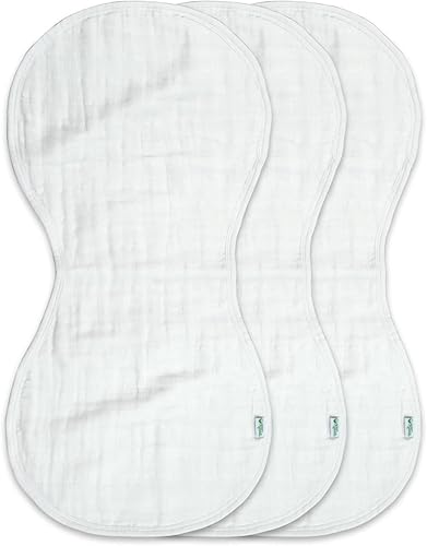 green sprouts Muslin Burp Cloths made from Organic Cotton | 4 absorbent layers protect from sniffles,drips & drools | 100% organic cotton muslin,Super soft & softer with every wash,Machine washable - Jamouz