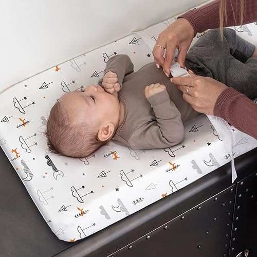 Stretchy Changing Pad Covers for Boys Girls,2 Pack Jersey Knit,Elephant & Whale - Jamouz