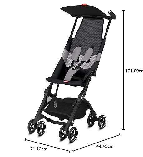 gb Pockit Air All Terrain Ultra Compact Lightweight Travel Stroller with Breathable Fabric in Velvet Black - Jamouz