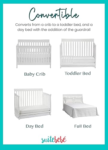 Suite Bebe Riley 4-in-1 Convertible Crib, White - Jamouz