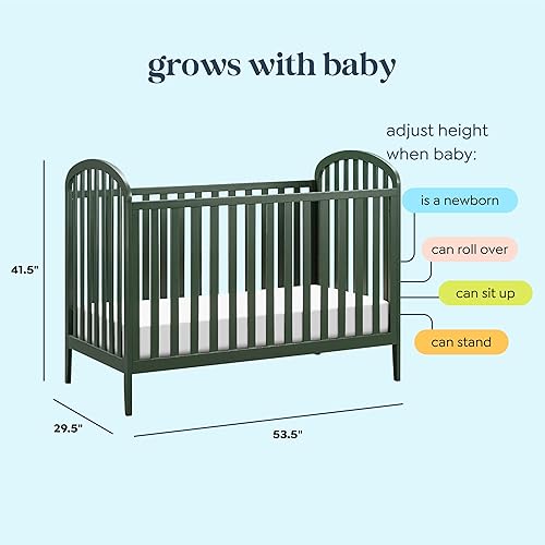 DaVinci, Beau 3-in-1 Convertible Crib in Light Sage, GREENGUARD Gold Certified - Jamouz
