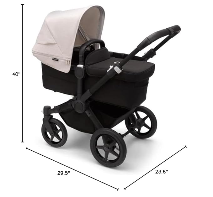 Bugaboo Donkey 5 Mono Complete - Single Stroller Converts to Side-by-Side Double Stroller, Multiple Seat Positions - Alu/Midnight Black-Midnight Black - Jamouz