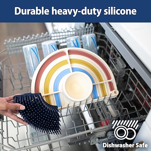 Dr. Brown's 2-in-1 Dry & Prep Silicone Mat, Silicone Baby Bottle Drying Mat with Removable Pegs for Baby Essentials, Built-in Bottle Prep, BPA-Free - Jamouz