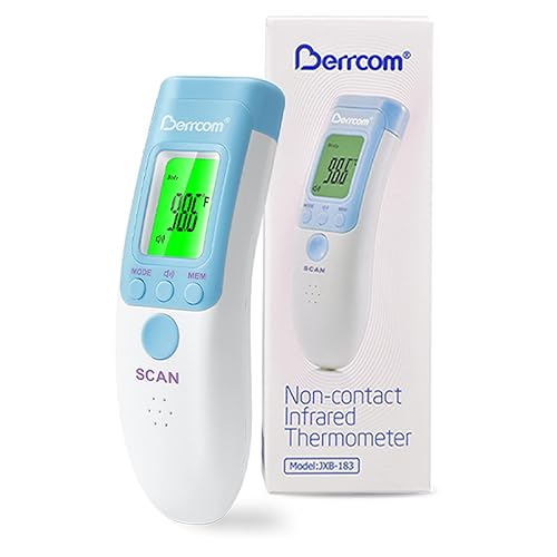 Berrcom Non Contact Infrared Forehead Thermometer JXB-178 Baby Fever Check Thermometer 3 in 1 Contactless for Kids Infant Adult (Batteries Not Included) - Jamouz