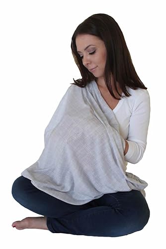 LK Baby 2pk Infinity Nursing Scarf Breastfeeding Cover Ultra Soft (Grey/Navy) - Jamouz