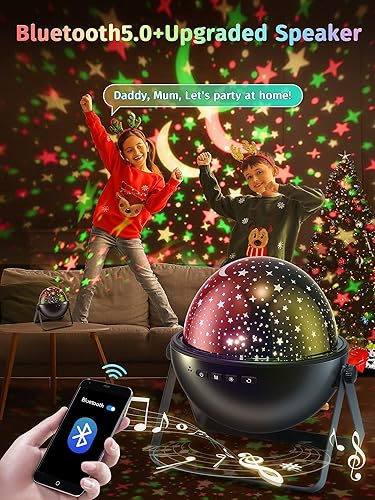 One Fire Night Light for Kids Toys, 96 Lighting Modes Star Projector 360° Rotating+6 Films Kids Night Light Projector, Rechargeable Lamp for Bedroom, Stars for Ceiling Projector for Bedroom Decor - Jamouz