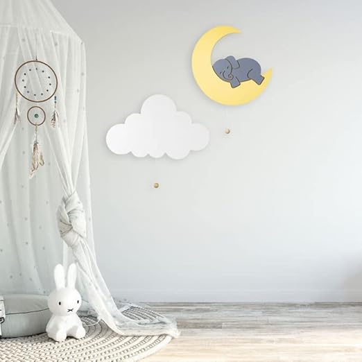Lumipets Lighted Balloons, Nursery Night Light, Wall Mounted Lighted, Battery Operated Cloud Light Sign–Lightweight Kids Night Light for Babies, Toddlers, Kids - 17.7 x 11.2 x 1.5-in - Jamouz