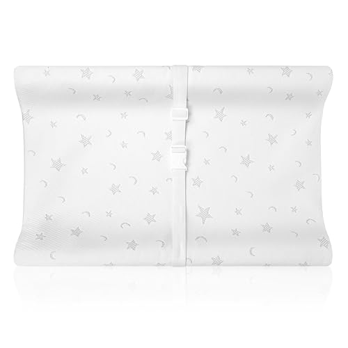 Mini Baby Changing Pad 27 x 16 with Cover for Combo Crib with Changer & Dresser, Waterproof & Non-Slip, Small Diaper Contoured Foam Changing Table Topper - Jamouz