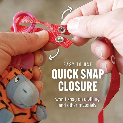 Baby Buddy Secure-a-Toy, Adjustable Pacifier and Teether Strap for Stroller, Highchair, and Car Seat, Pink Lilac, 2 pack - Jamouz