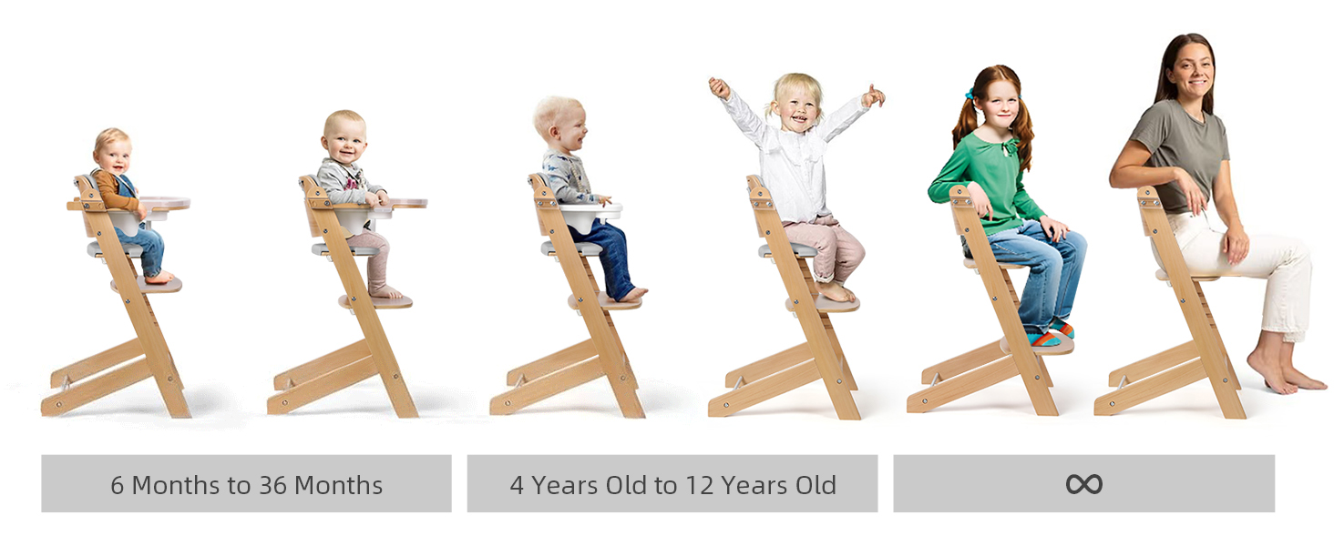 grey wooden highchair