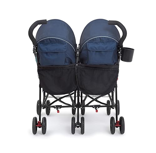 Delta Children LX Side by Side Stroller - with Recline, Storage & Compact Fold, Grey - Jamouz