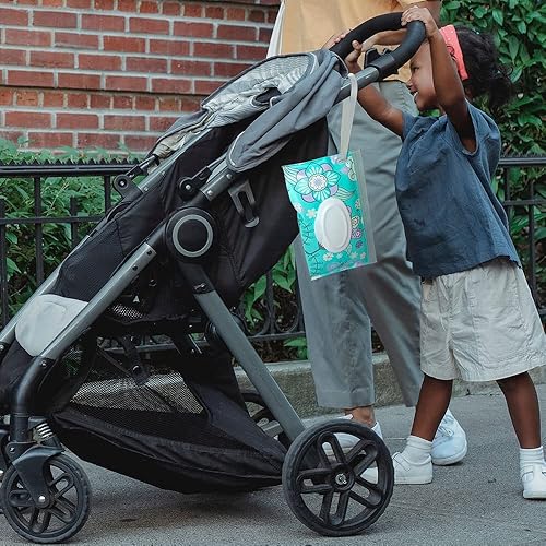 Baby Wipe Dispenser,Portable Refillable Wipe Holder Wipe Dispenser Bag Reusable Travel Wet Wipe Pouch (blue purple) - Jamouz