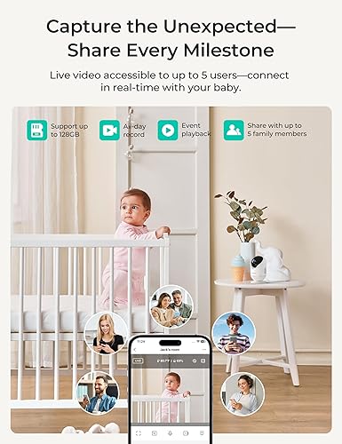 VistaView Smart WiFi Baby Monitor with 2 Cameras- 5” 1080P Split Screen - Jamouz