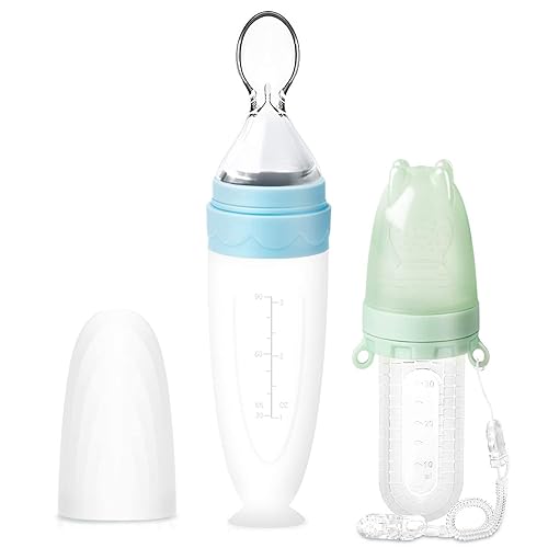 Termichy Baby Food Dispensing Spoon: Squeeze Feeder Dispenser for Baby - Self Feeding Bottle Spoon - Jamouz