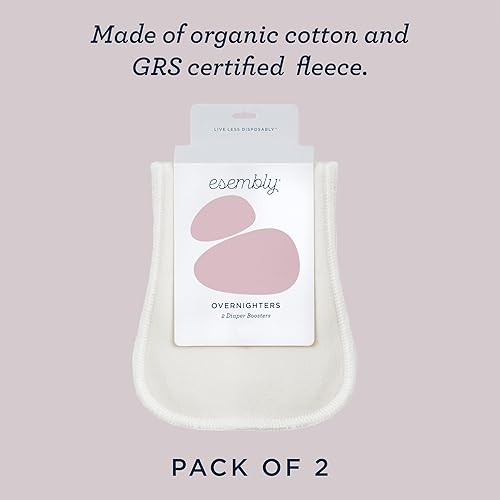 Esembly Stay-Dry and Nighttime Essentials Bundle | Stay-Dry Fleece Diaper Liners (12-Pack) and Overnighters (4-Pack) - Jamouz