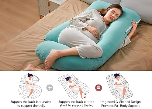 Momcozy Pregnancy Pillows for Sleeping, U Shaped Full Body Maternity Pillow with Removable Cover - Support for Back, Legs, Belly, HIPS for Pregnant Women, 57 Inch Pregnancy Pillow for Women, Grey - Jamouz